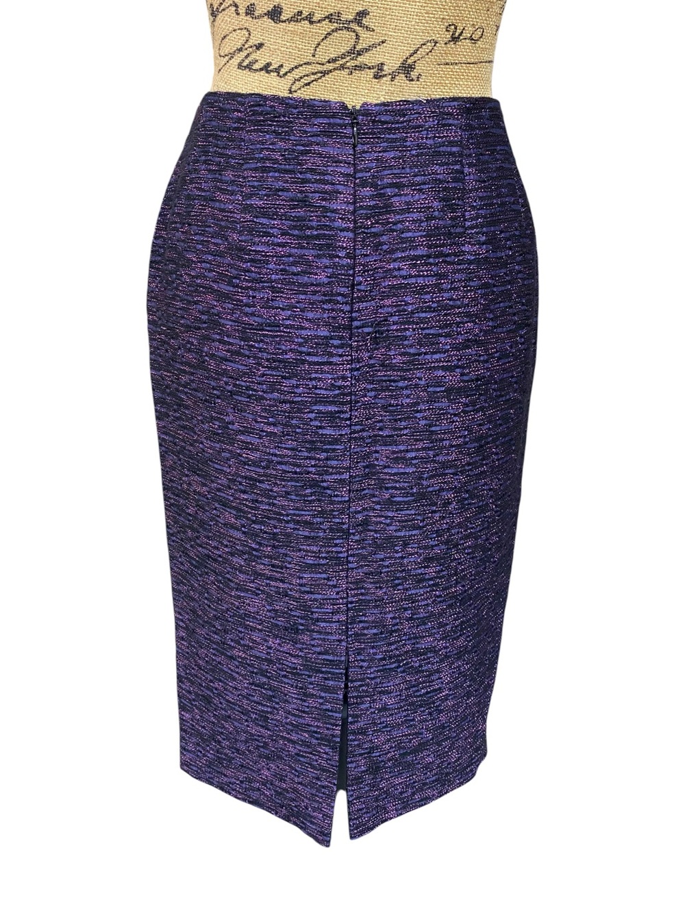 Lafayette 148 $268 New York Purple Heathered Knit Pencil Skirt NWT! - Picture 3 of 12